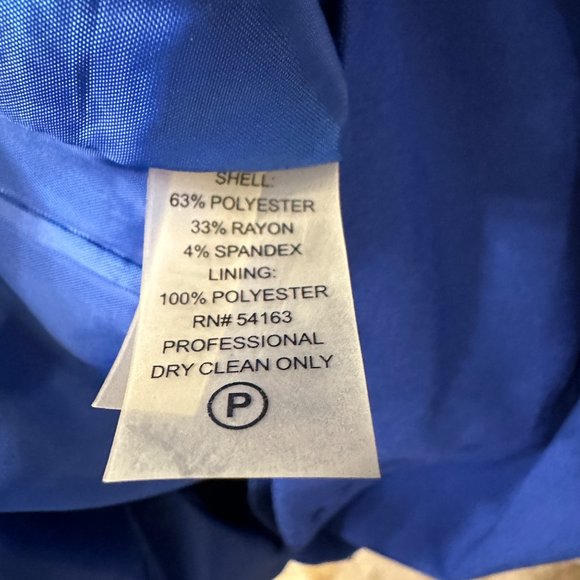 Calvin Klein | 12 Blue Belted Fitted Sheath Dress Career Ponte Knee Length - Picture 7 of 7